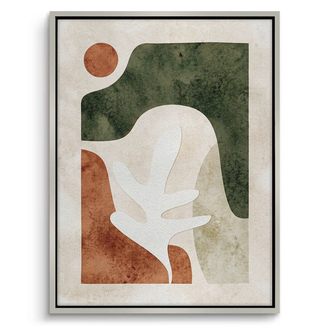 2Modern Organic Shapes Abstract - Canvas