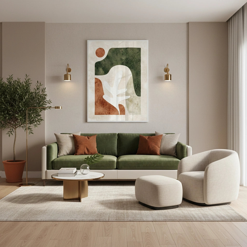 2Modern Organic Shapes Abstract - Fine Art