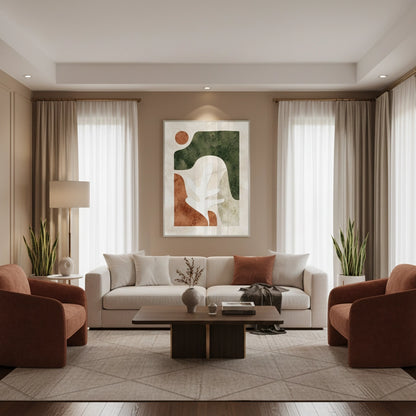 Modern Organic Shapes Abstract - Fine Art