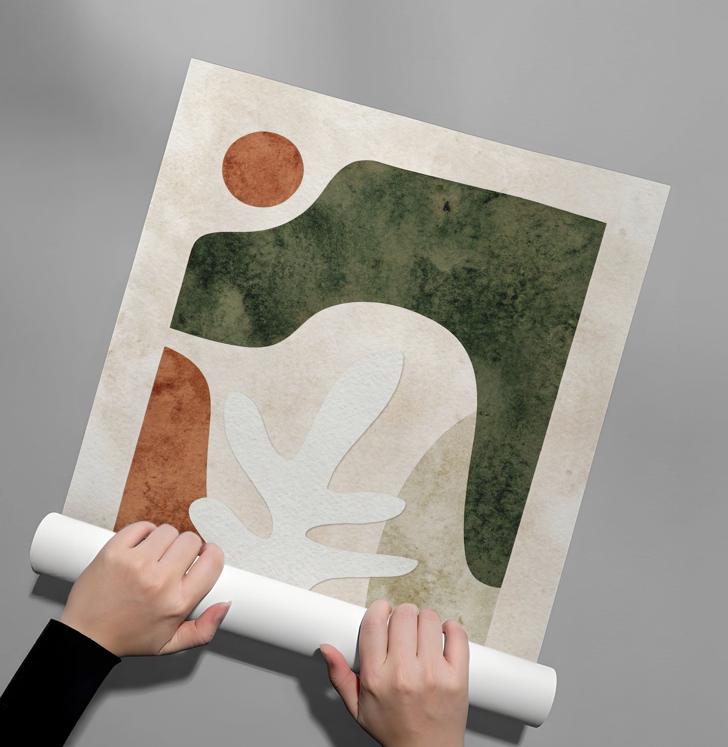 2Modern Organic Shapes Abstract - Poster