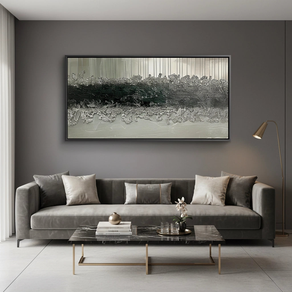 2Modern Silver Stratum Painting #MSST110