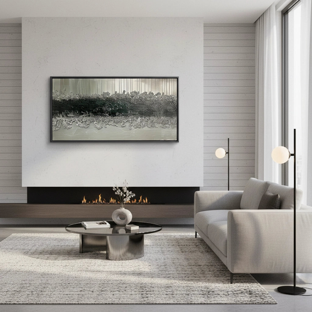 2Modern Silver Stratum Painting #MSST110