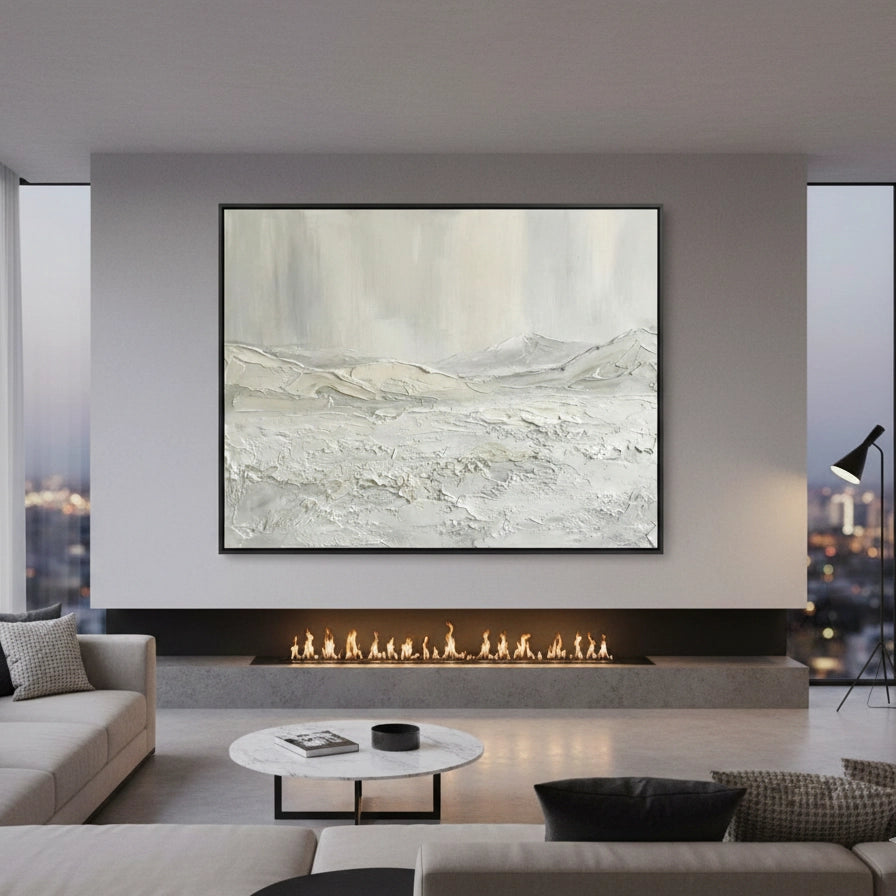2Modern Snowy Mountain Painting #MSMO110