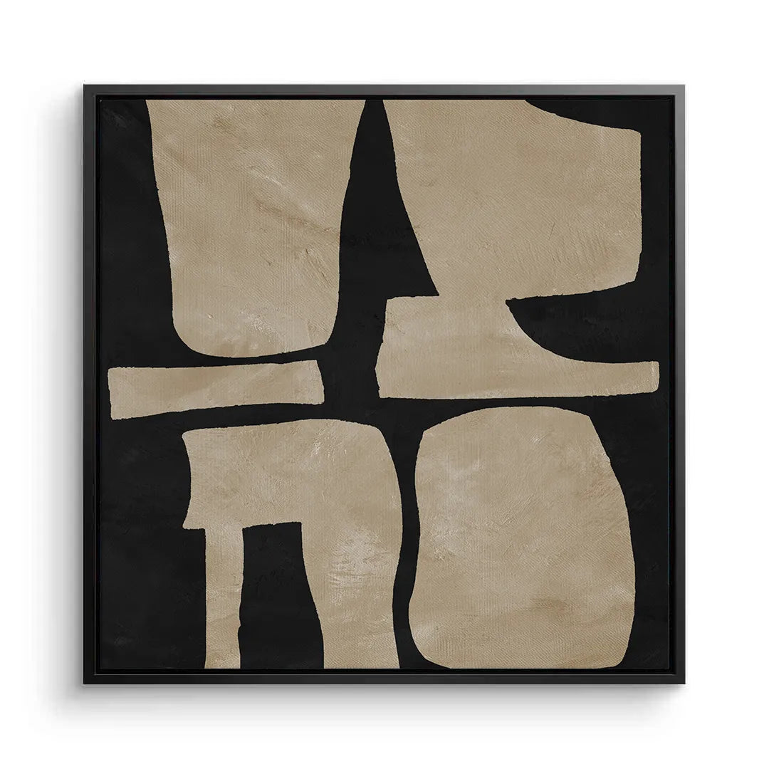 Modern Tan Geometric  - Canvas - Jasmineart.ae