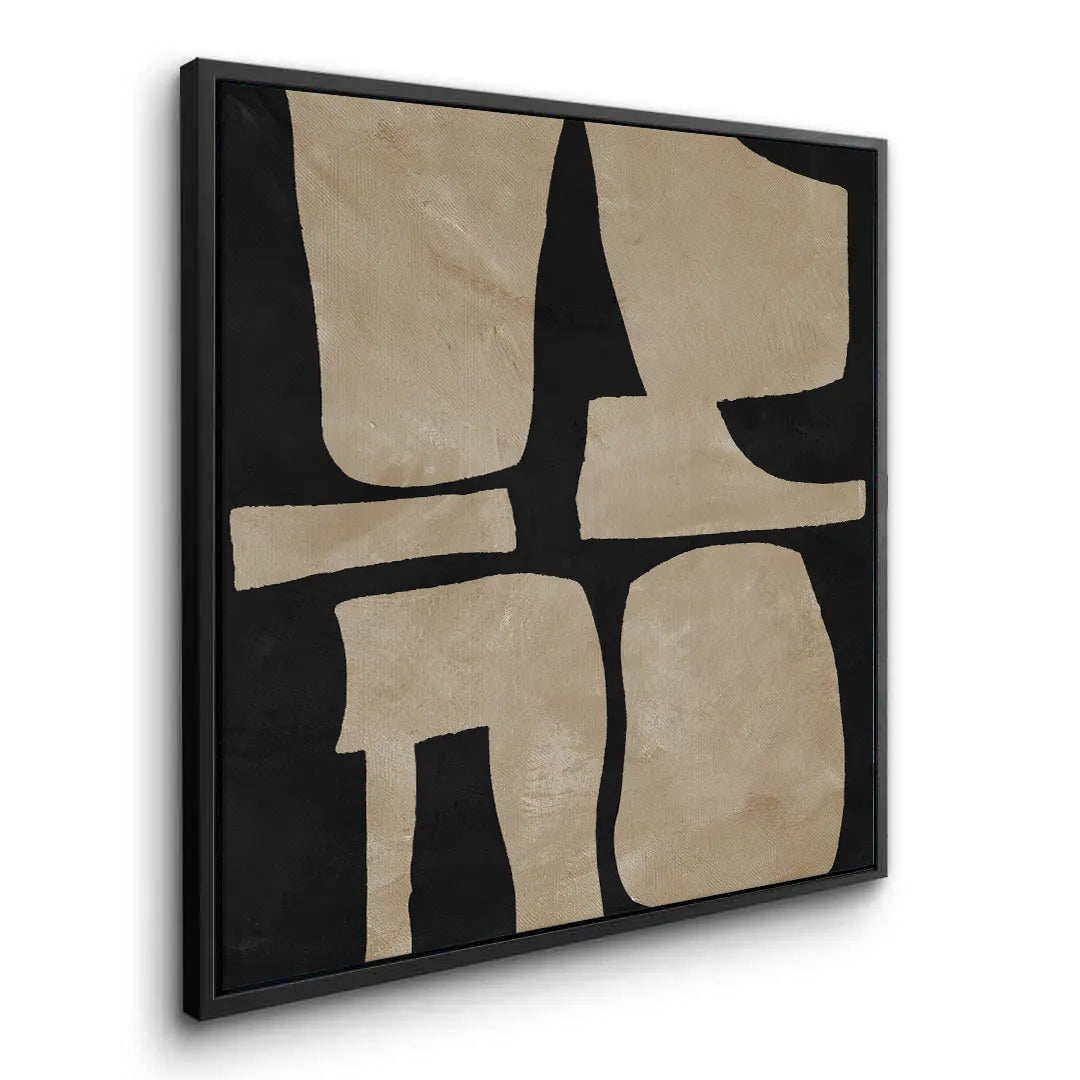 Modern Tan Geometric  - Canvas - Jasmineart.ae
