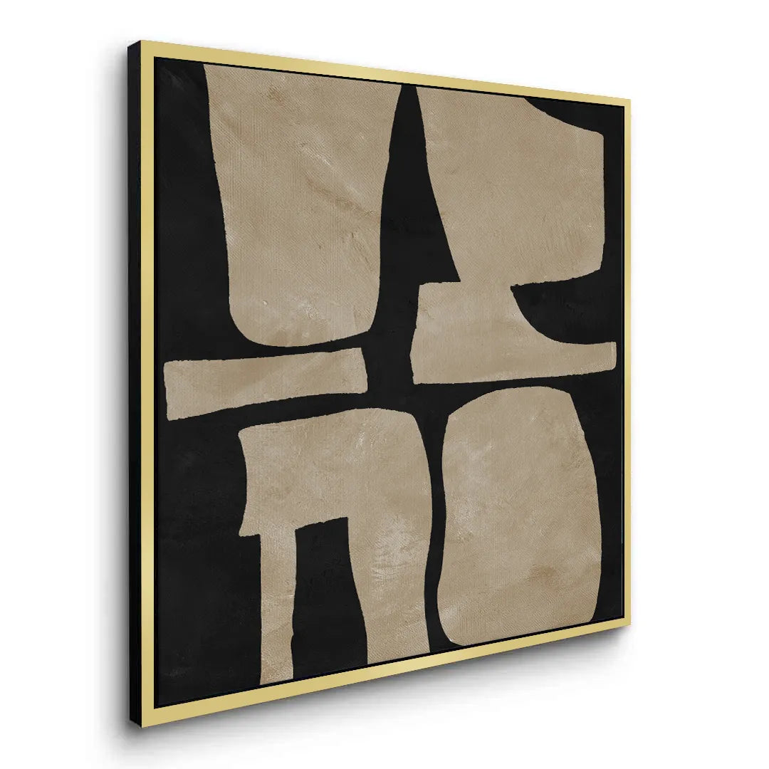 Modern Tan Geometric  - Canvas - Jasmineart.ae