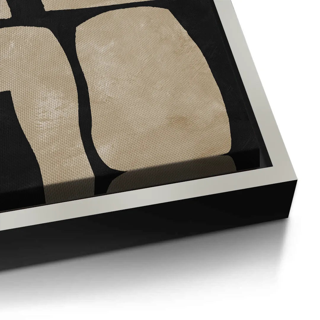 2Modern Tan Geometric  - Canvas