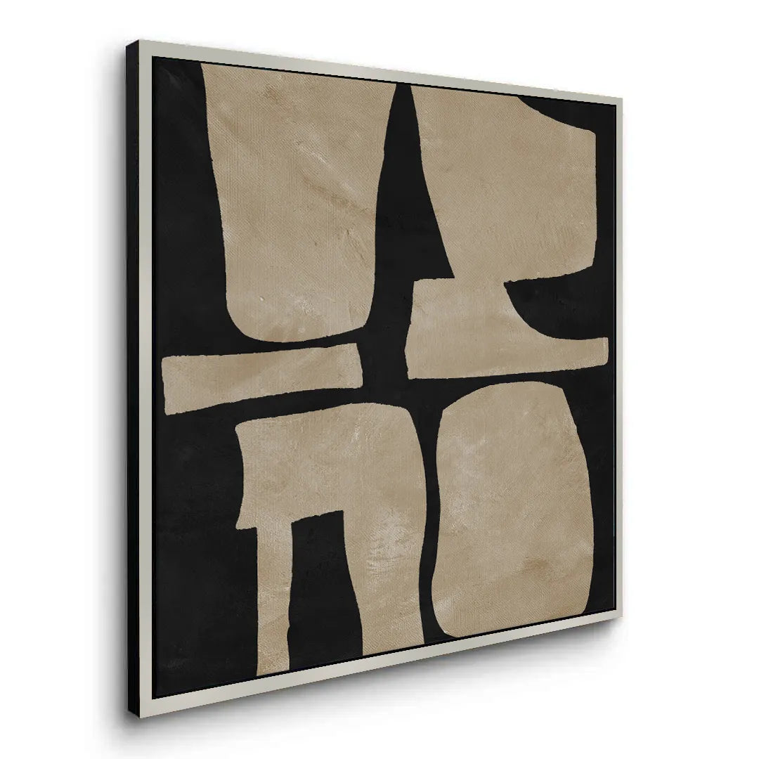 Modern Tan Geometric  - Canvas - Jasmineart.ae