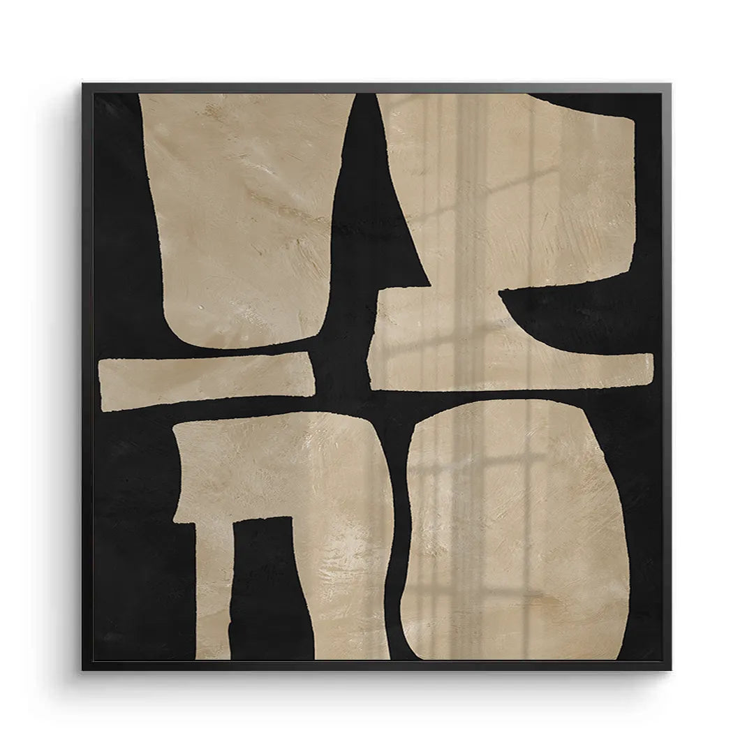 2Modern Tan Geometric - Fine Art