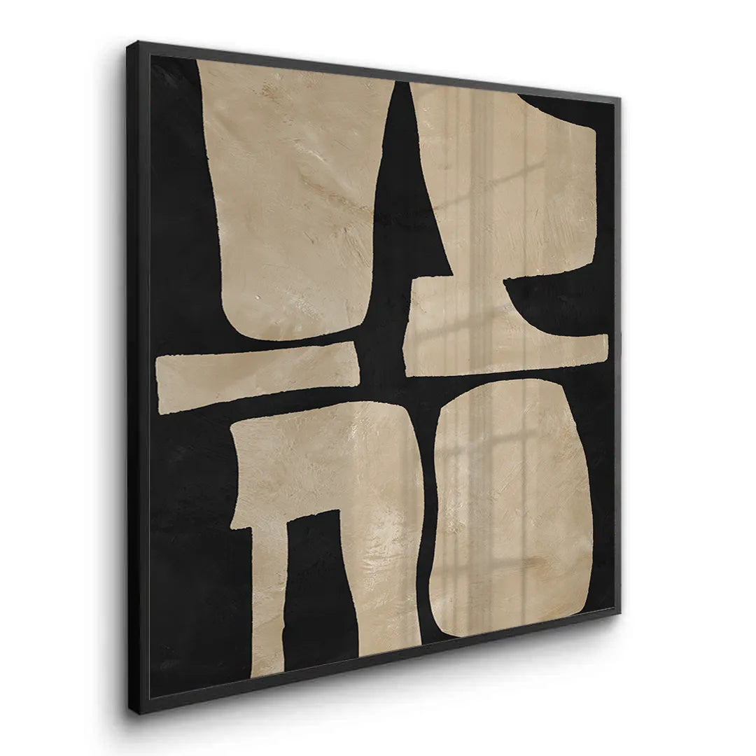 Modern Tan Geometric - Fine Art - Jasmineart.ae
