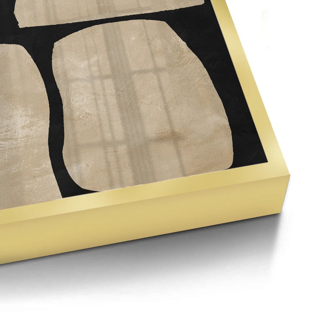 Modern Tan Geometric - Fine Art - Jasmineart.ae