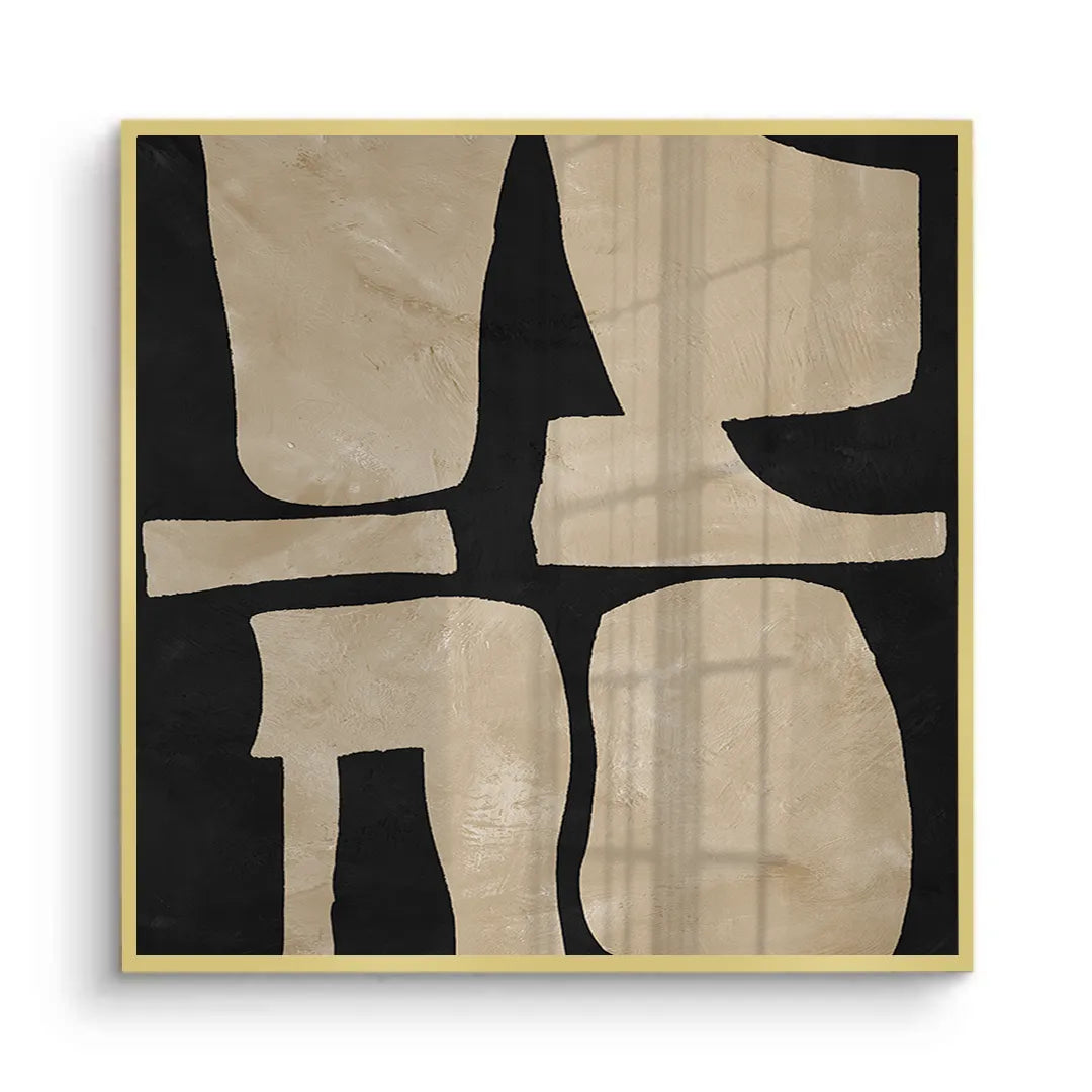 Modern Tan Geometric - Fine Art - Jasmineart.ae