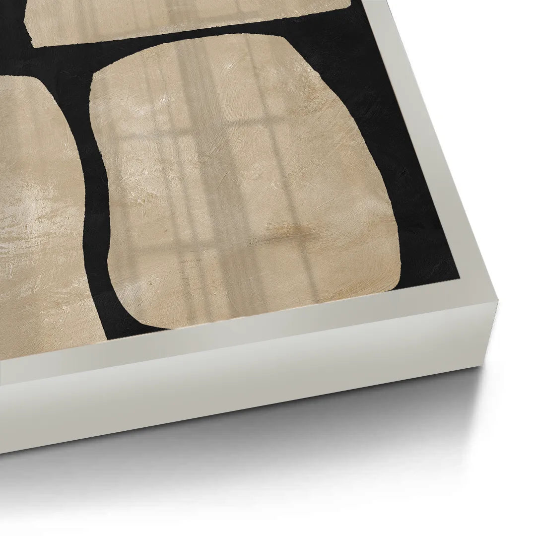 2Modern Tan Geometric - Fine Art