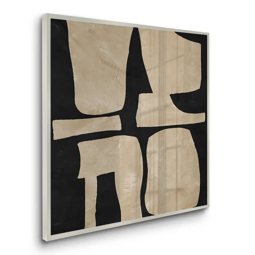 Modern Tan Geometric - Fine Art - Jasmineart.ae