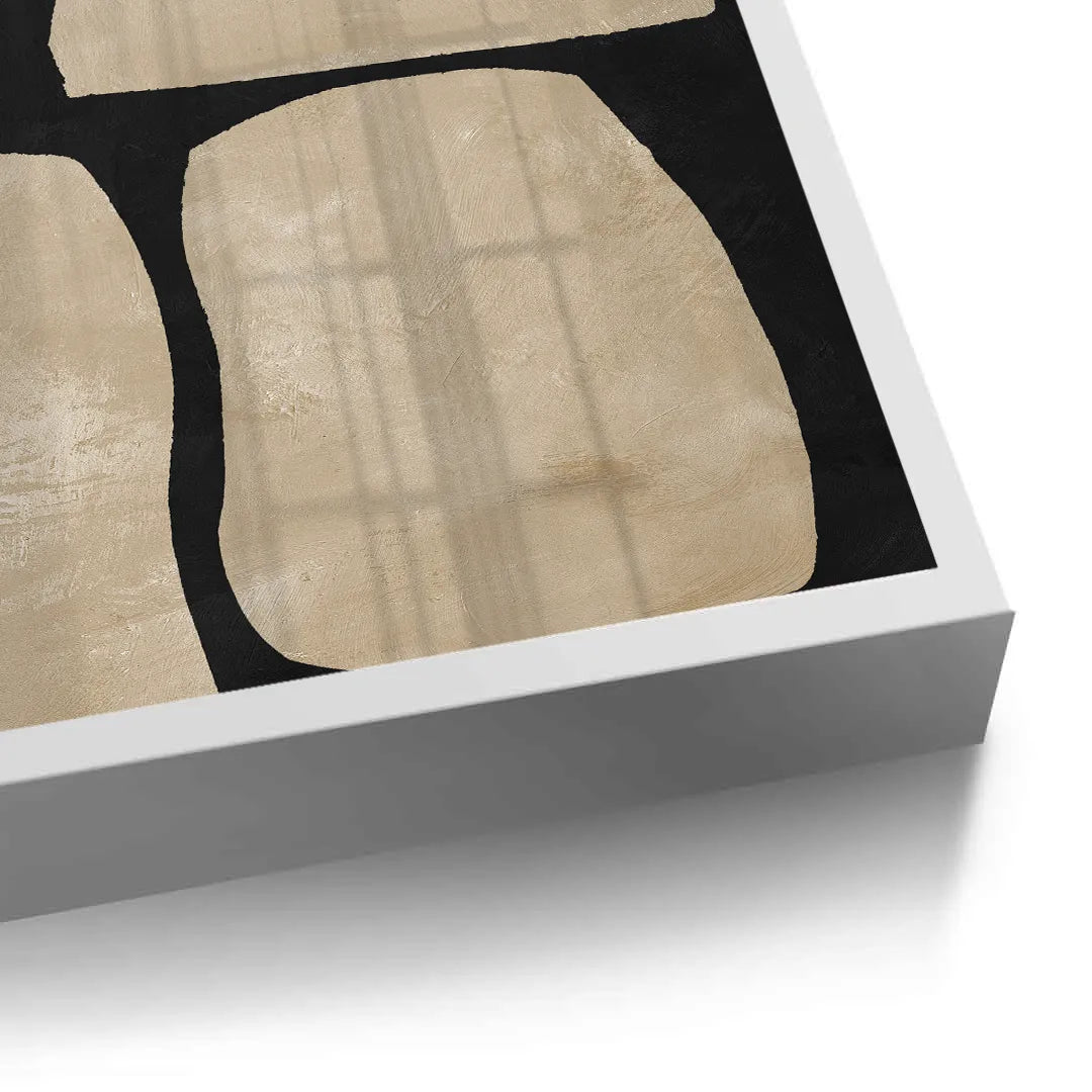 2Modern Tan Geometric - Fine Art