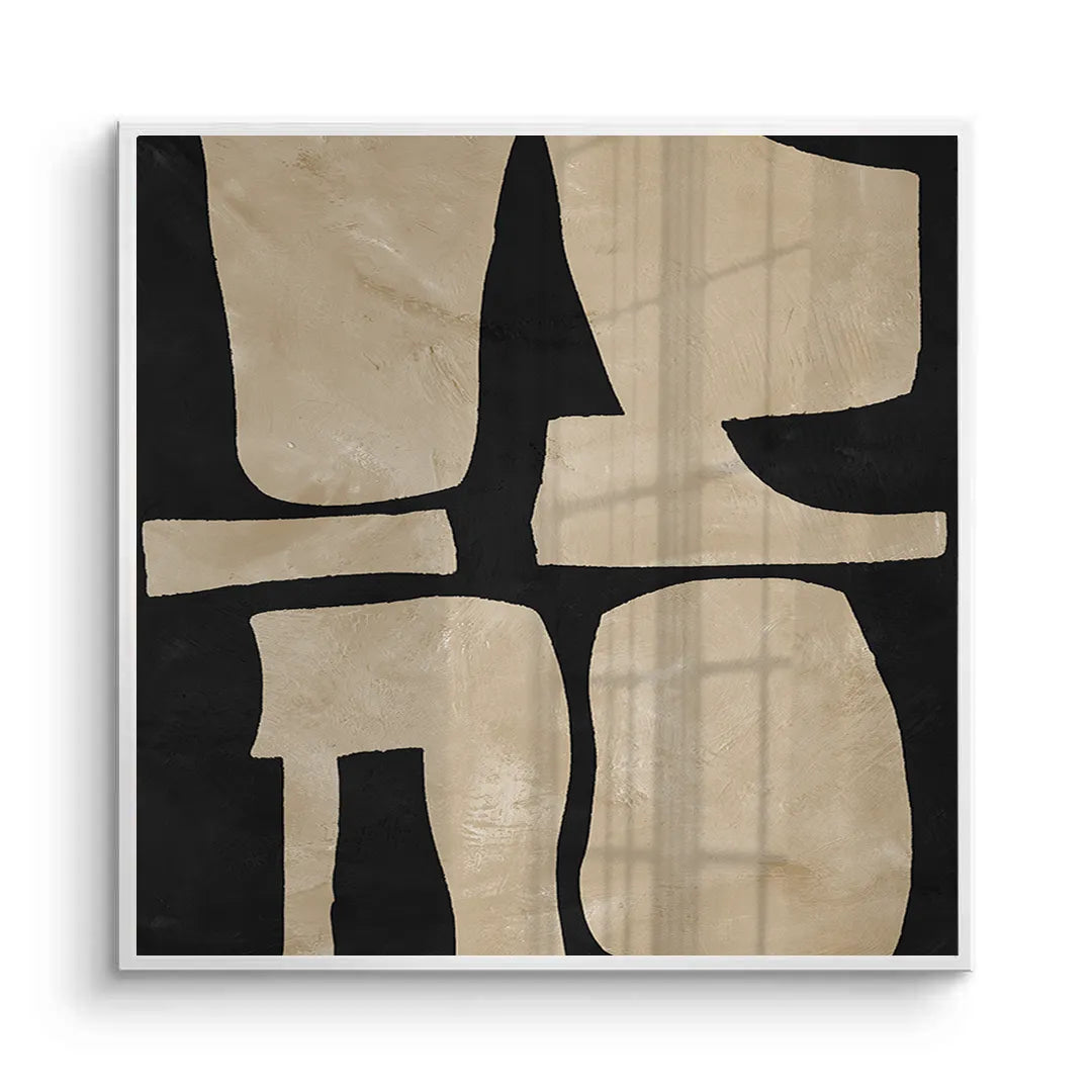 2Modern Tan Geometric - Fine Art