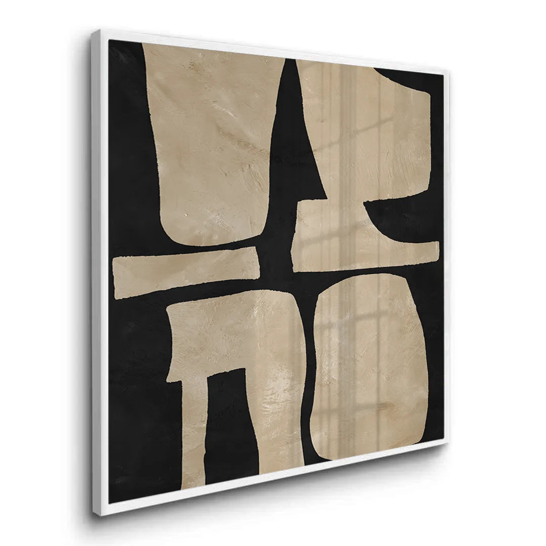 2Modern Tan Geometric - Fine Art