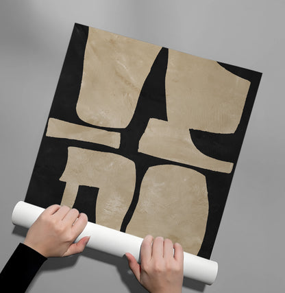 Modern Tan Geometric - Poster