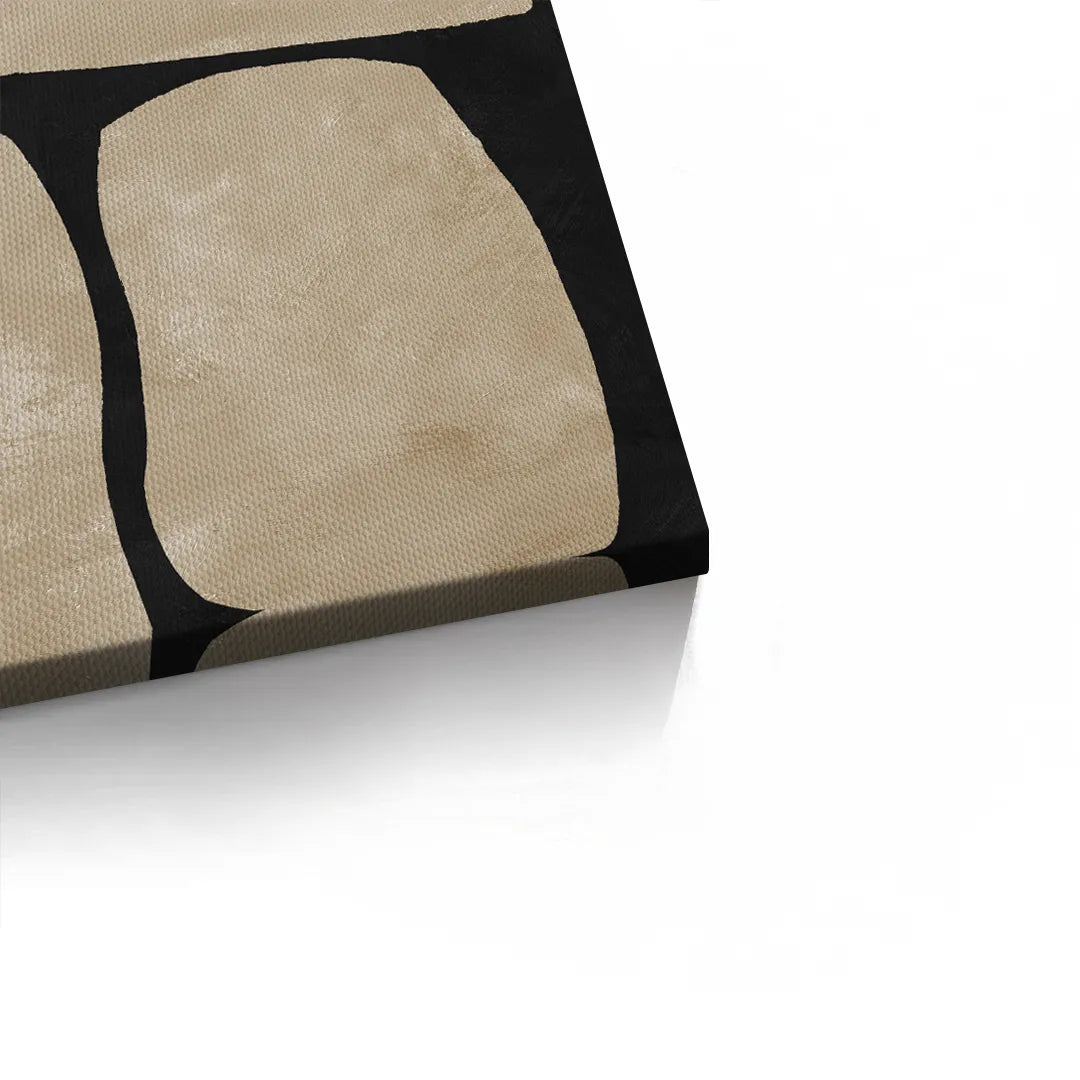 2Modern Tan Geometric  - Canvas