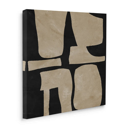 Modern Tan Geometric  - Canvas