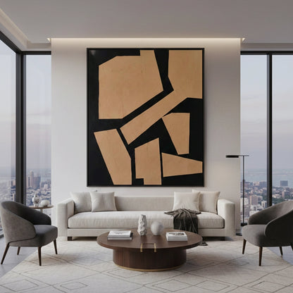 Modern Tan Geometric Painting #MTGE110