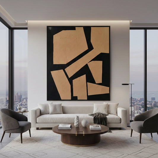 Modern Tan Geometric Painting #MTGE110