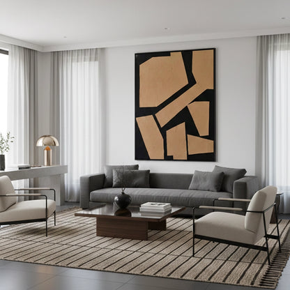 Modern Tan Geometric Painting #MTGE110