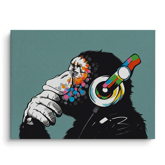 Modern Thinking Chimp - Canvas