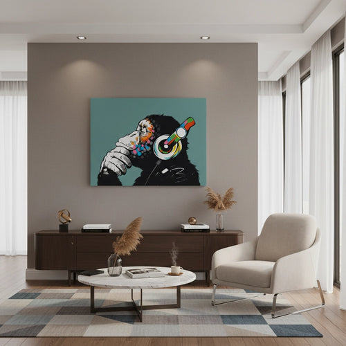 Modern Thinking Chimp - Canvas