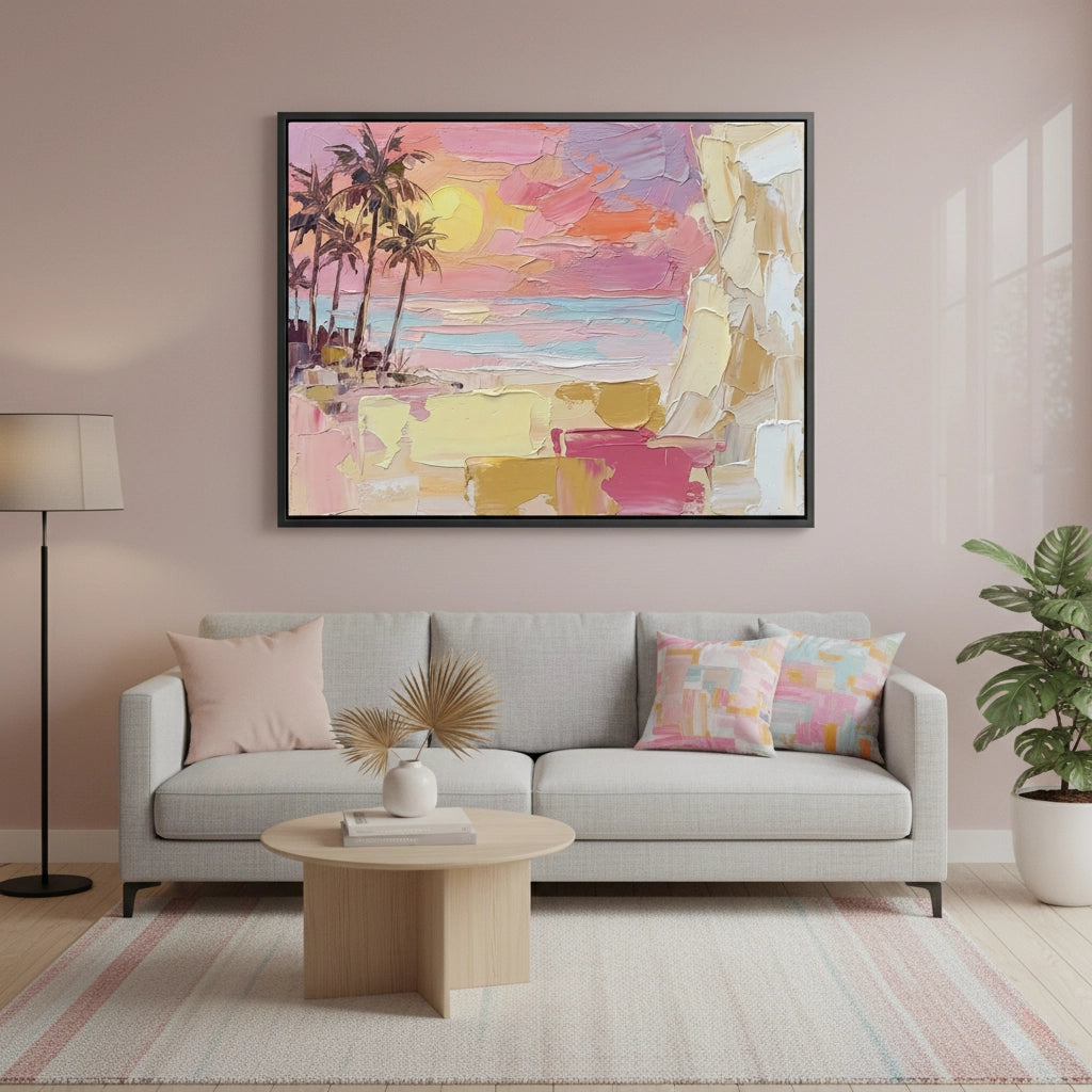 2Modern Tropical Sunset Painting #MTSU110