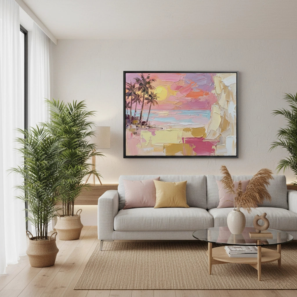 2Modern Tropical Sunset Painting #MTSU110
