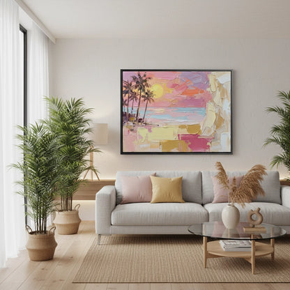 Modern Tropical Sunset Painting #MTSU110