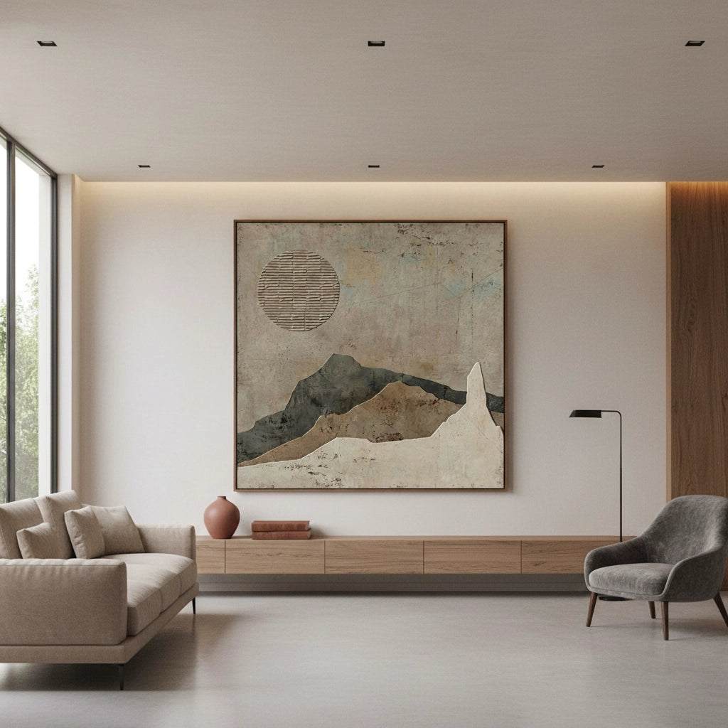 2Modern Wabi-Sabi Sun Painting #MWSS330