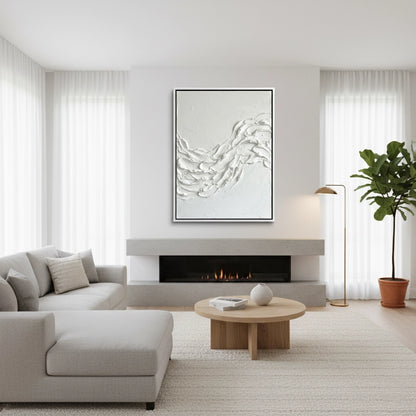 Modern White Wave Painting #MWWA110