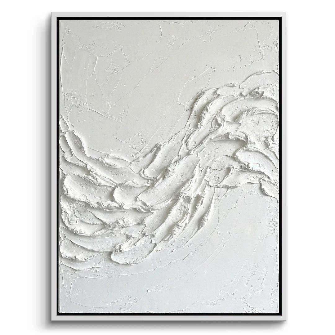 2Modern White Wave Painting #MWWA110