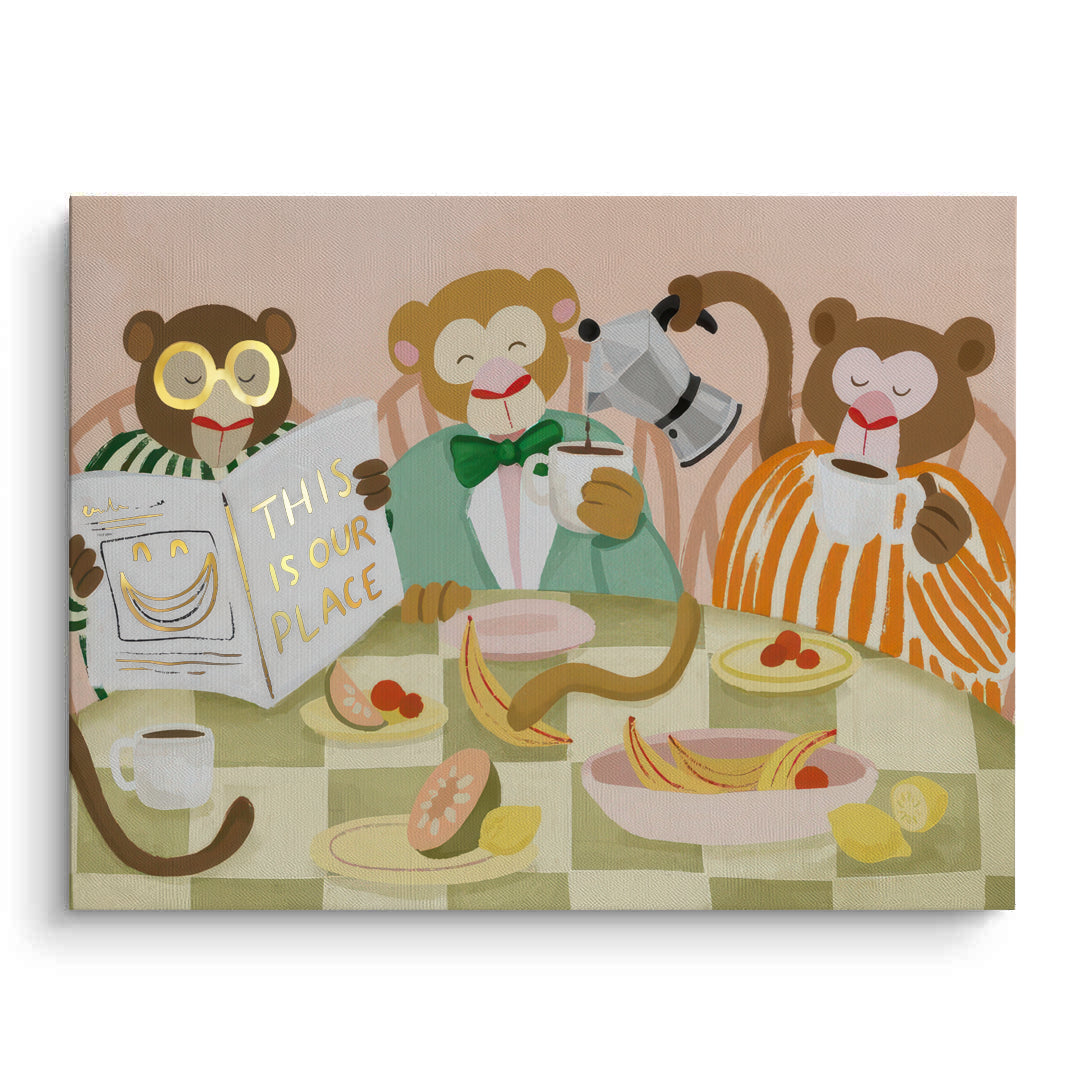 2Monkey Breakfast - Canvas
