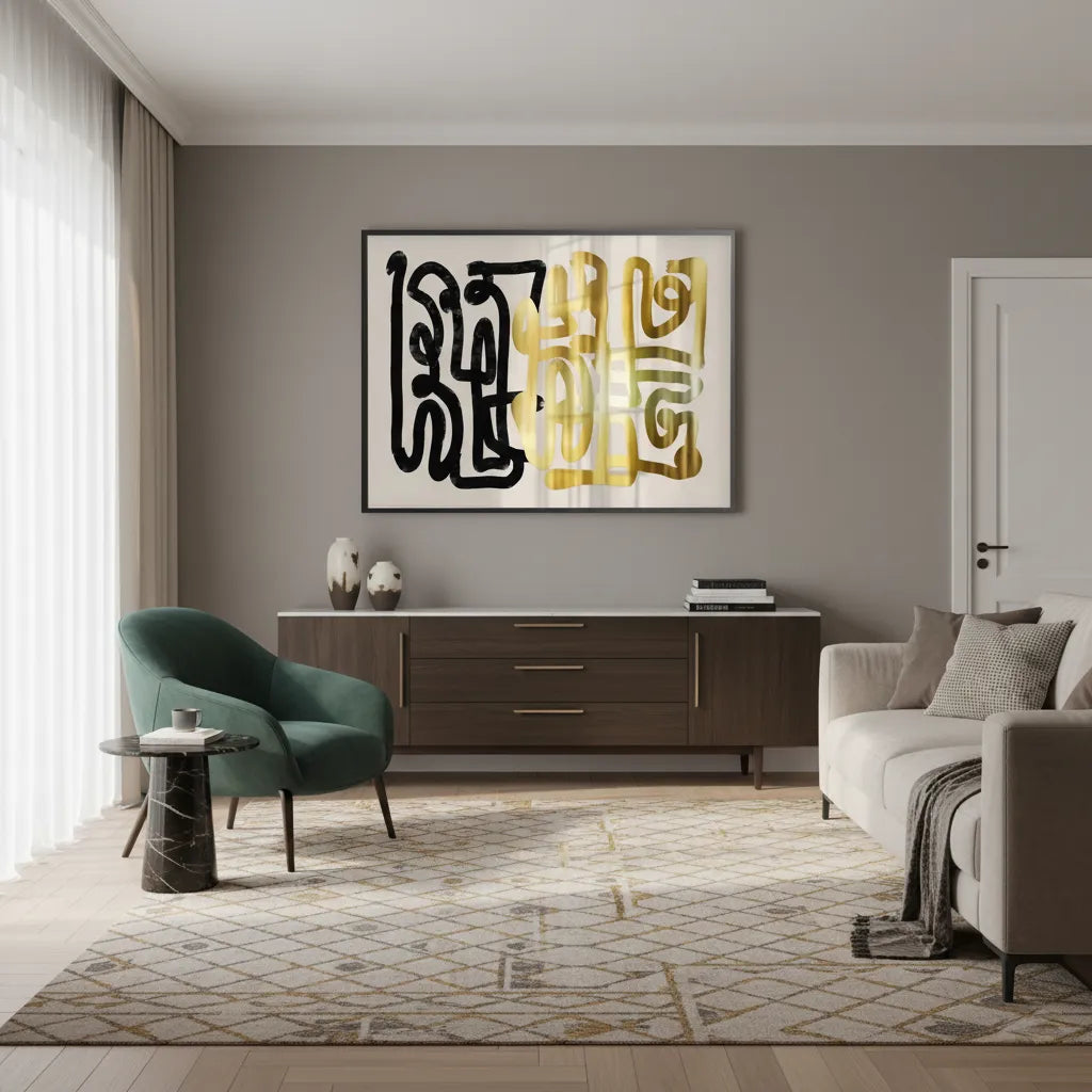 Monochromatic Calligraphy - Fine Art - Jasmineart.ae