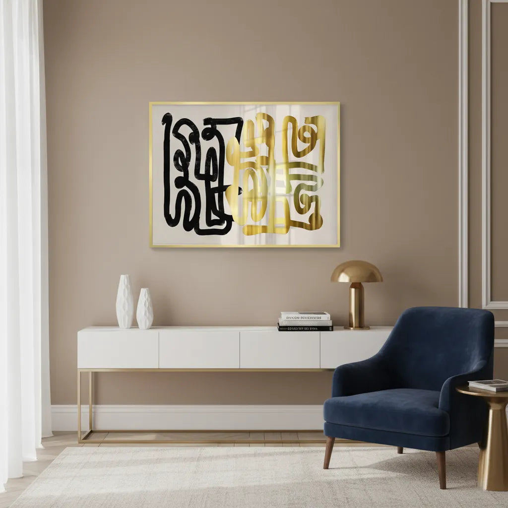 Monochromatic Calligraphy - Fine Art - Jasmineart.ae