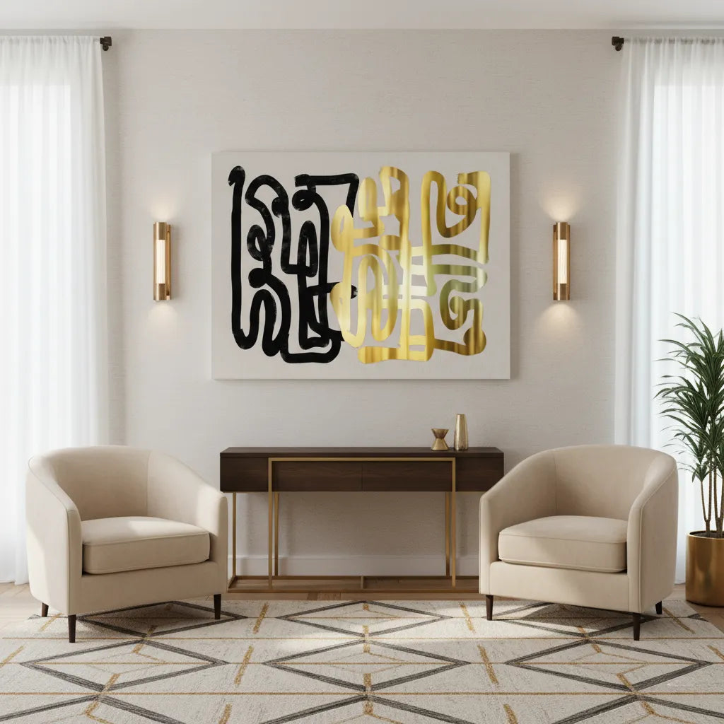 Monochromatic Calligraphy - Canvas - Jasmineart.ae