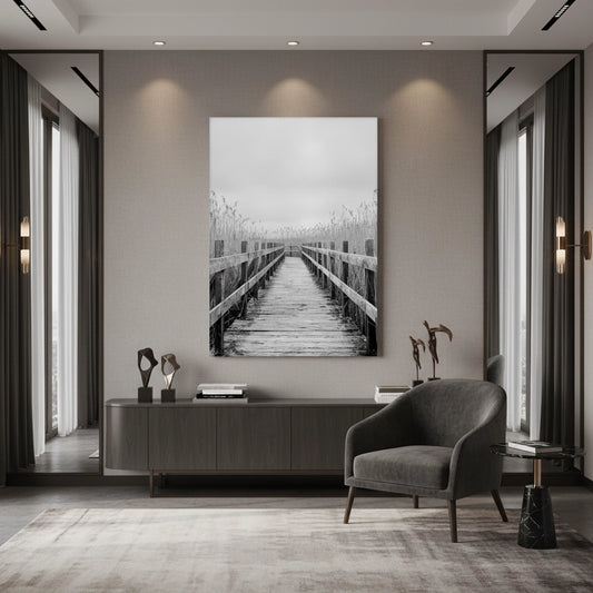Monochrome Boardwalk - Canvas