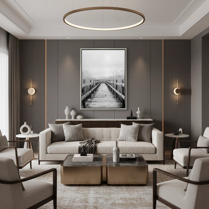 Monochrome Boardwalk - Canvas