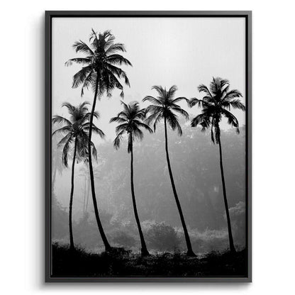 Monochrome Palm Silhouette - Canvas