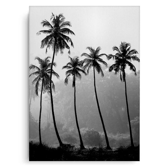 Monochrome Palm Silhouette - Canvas