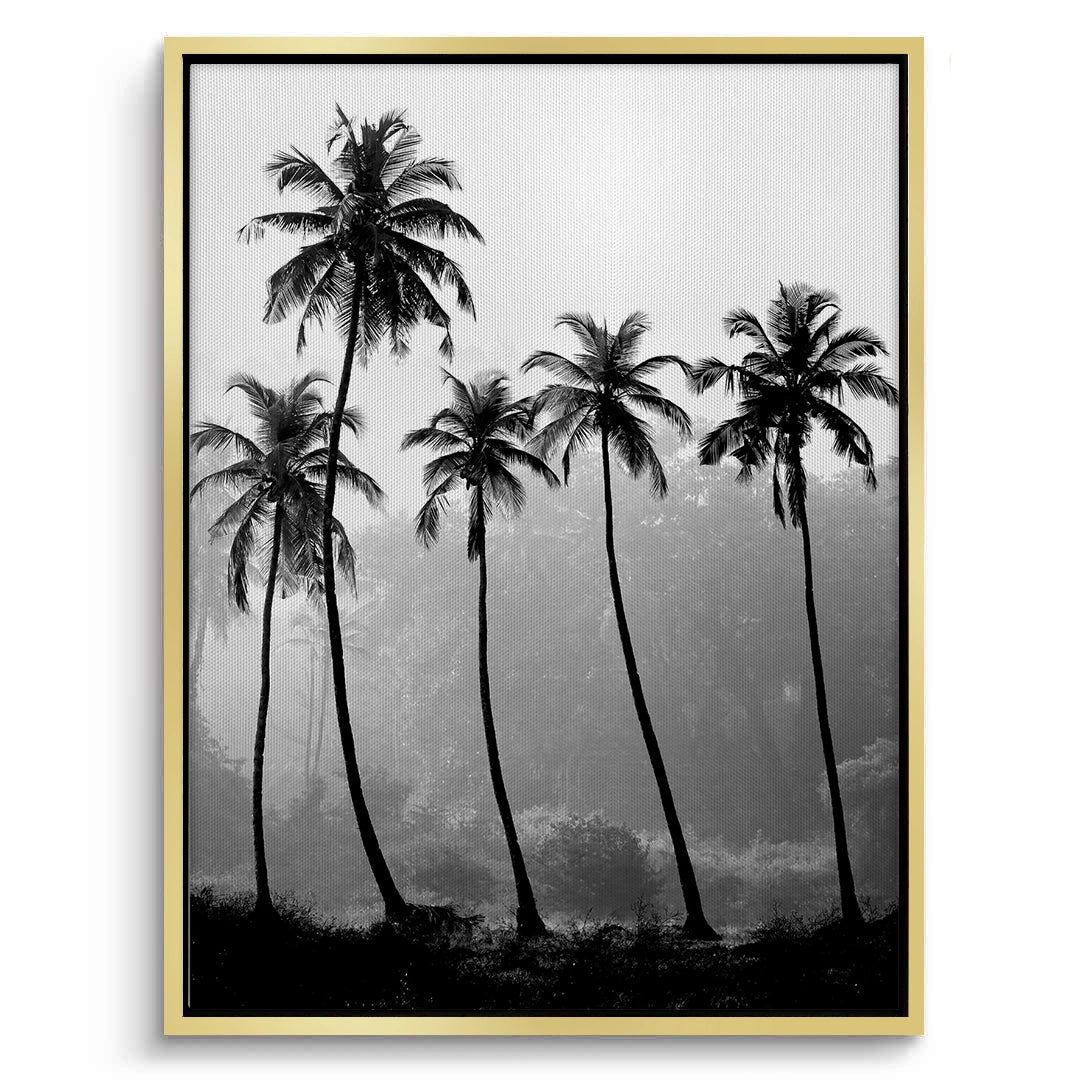 2Monochrome Palm Silhouette - Canvas
