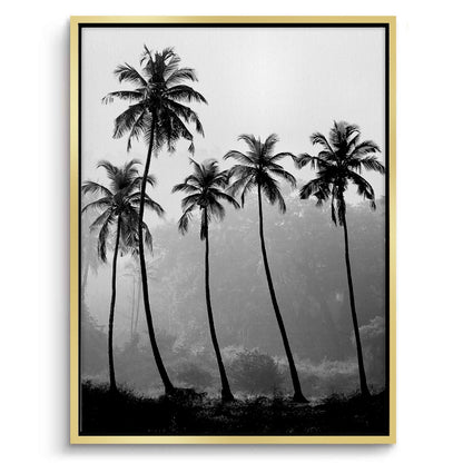 Monochrome Palm Silhouette - Canvas