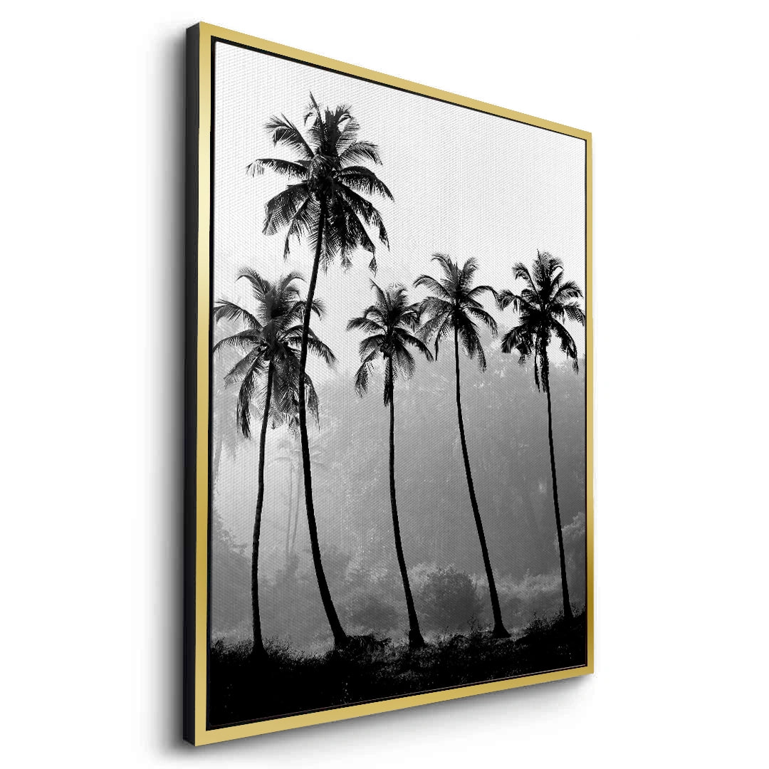 2Monochrome Palm Silhouette - Canvas