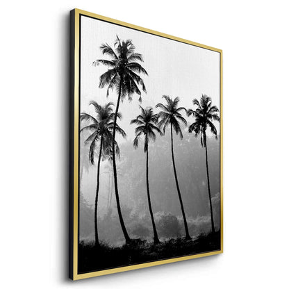 Monochrome Palm Silhouette - Canvas