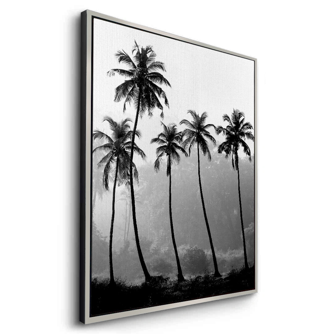 2Monochrome Palm Silhouette - Canvas