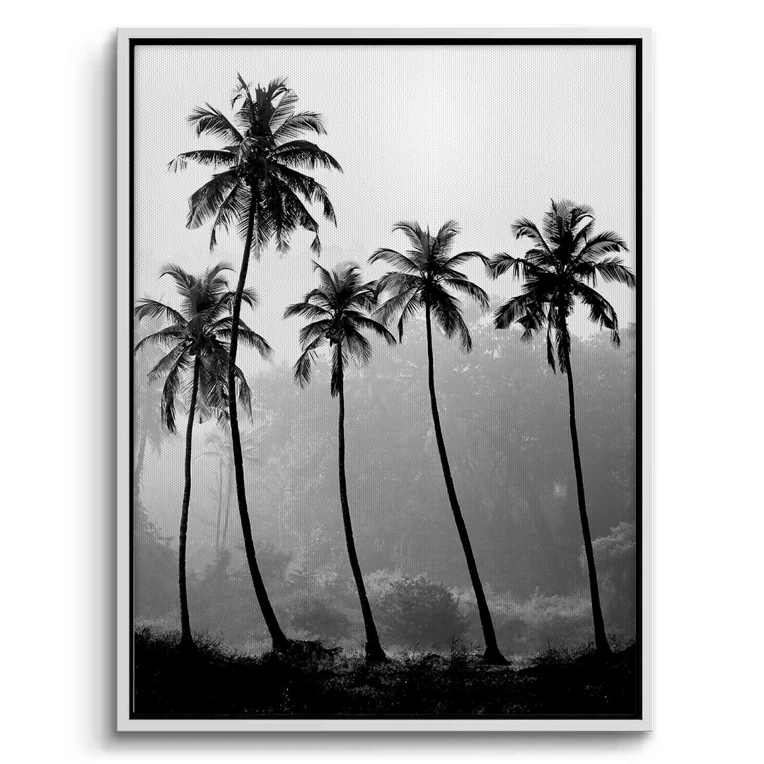 2Monochrome Palm Silhouette - Canvas
