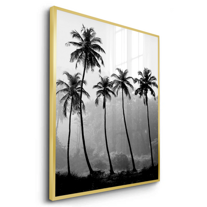 Monochrome Palm Silhouette - Fine Art